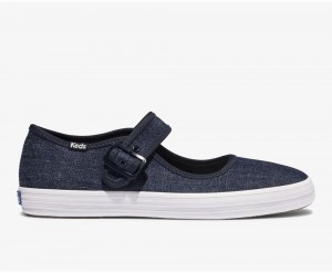 Keds Champion Mary Jane Eco Denim Αθλητικα Παπουτσια γυναικεια μπλε | FBE693245