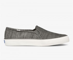 Keds Double Decker Brushed Denim Slip On γυναικεια μαυρα | FJT816230