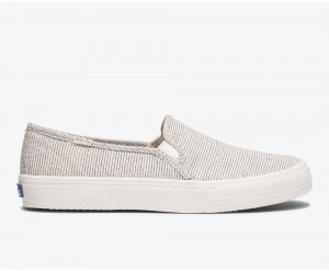 Keds Double Decker Ikat Stripe Slip On γυναικεια ασπρα μαυρα | FRL193768