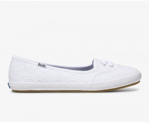 Keds Teacup Eyelet Slip On γυναικεια ασπρα | WNM682574