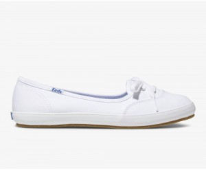 Keds Teacup Twill Slip On γυναικεια ασπρα | TIS703986