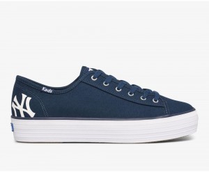 Keds Triple Kick MLB Αθλητικα Παπουτσια γυναικεια σκουρο μπλε | UZN983276