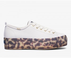 Keds Triple Up δερματινα Tortoise Foxing Αθλητικα Παπουτσια γυναικεια ασπρα | ZTU159634