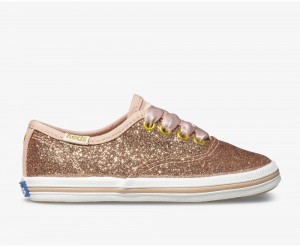 Keds x Kate Spade New York Champion Glitter Αθλητικα Παπουτσια για κοριτσια ροζ χρυσο χρωμα | CIQ214758