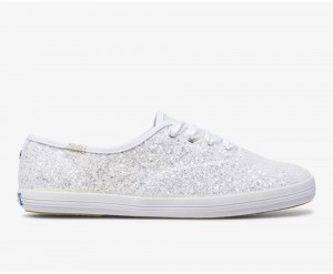 Keds x Kate Spade New York Champion Glitter Αθλητικα Παπουτσια γυναικεια ασπρα | TJN971208