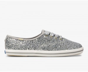 Keds x Kate Spade New York Champion Glitter Αθλητικα Παπουτσια γυναικεια ασημι | QHO015784