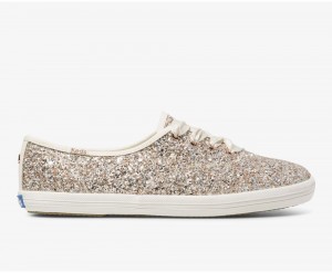 Keds x Kate Spade New York Champion Glitter Αθλητικα Παπουτσια γυναικεια ροζ χρυσο χρωμα | YVB329785