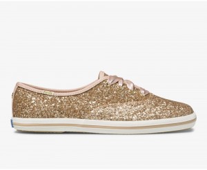 Keds x Kate Spade New York Champion Glitter Αθλητικα Παπουτσια γυναικεια ροζ χρυσο χρωμα | SIF417632