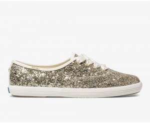 Keds x Kate Spade New York Champion Glitter Αθλητικα Παπουτσια γυναικεια χρυσο χρωμα | TSF785943