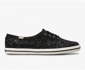 Keds x Kate Spade New York Champion Glitter Αθλητικα Παπουτσια γυναικεια μαυρα | KJH763854