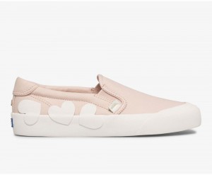 Keds x Kate Spade New York Crew Kick Heart Applique Slip On γυναικεια ροζ | SKW190648