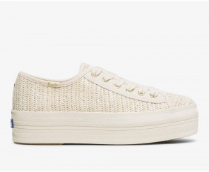 Keds x Kate Spade New York Triple Up Woven Αθλητικα Παπουτσια γυναικεια Μπεζ | PJL027839