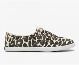 Keds x Organic βαμβακερα Chillax Washable Leopard Slip On γυναικεια ασπρα μαυρα | ITU359478