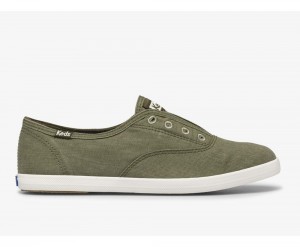 Keds x Organic βαμβακερα Chillax Washable Slip On γυναικεια πρασινο | VHC871052