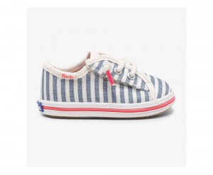 Keds x Organic βαμβακερα Kickstart Crib Αθλητικα Παπουτσια για κοριτσια ασπρα μπλε | RPJ729546