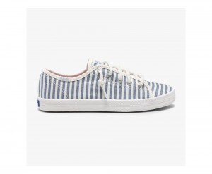 Keds x Organic βαμβακερα Kickstart Αθλητικα Παπουτσια για κοριτσια ασπρα μπλε | WMD901276