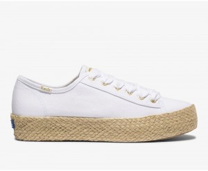 Keds x Organic βαμβακερα Triple Kick Jute Αθλητικα Παπουτσια γυναικεια ασπρα | WXD164072