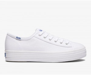 Keds x Organic βαμβακερα Triple Kick Αθλητικα Παπουτσια γυναικεια ασπρα | UHN890147