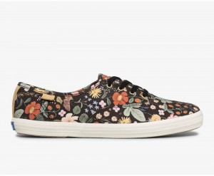 Keds x Rifle Paper Co. Champion Strawberry Fields Αθλητικα Παπουτσια γυναικεια μαυρα Πολύχρωμο | TLW245871