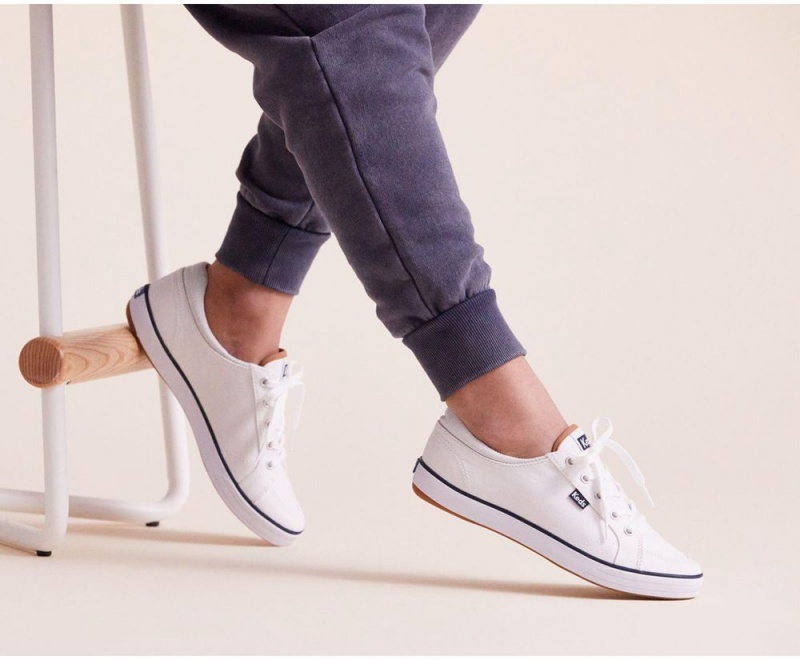 Keds Center II καμβα Stripe Αθλητικα Παπουτσια γυναικεια ασπρα | AOT710384