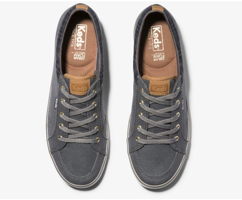 Keds Center Waxed καμβα Αθλητικα Παπουτσια γυναικεια γκρι | QIJ792864