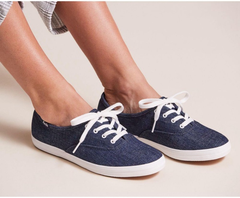 Keds Champion Eco Denim Αθλητικα Παπουτσια γυναικεια μπλε | OSM487962