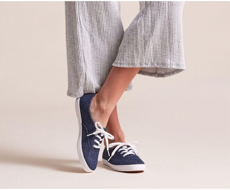 Keds Champion Eco Denim Αθλητικα Παπουτσια γυναικεια μπλε | OSM487962