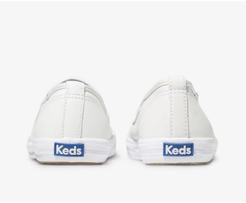 Keds Champion δερματινα Slip On γυναικεια ασπρα | OXY863502