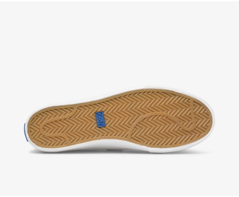 Keds Crew Kick 75 V δερματινα Slip On γυναικεια ασπρα | RIO752310