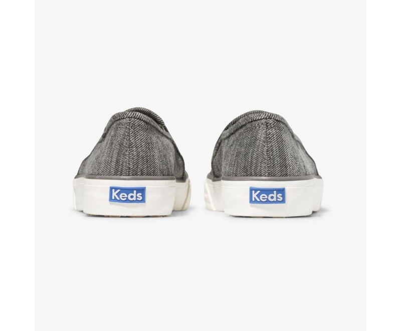 Keds Double Decker Brushed Denim Slip On γυναικεια μαυρα | FJT816230