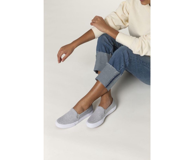 Keds Double Decker Heathered Woven Slip On γυναικεια γκρι | ZNY632718