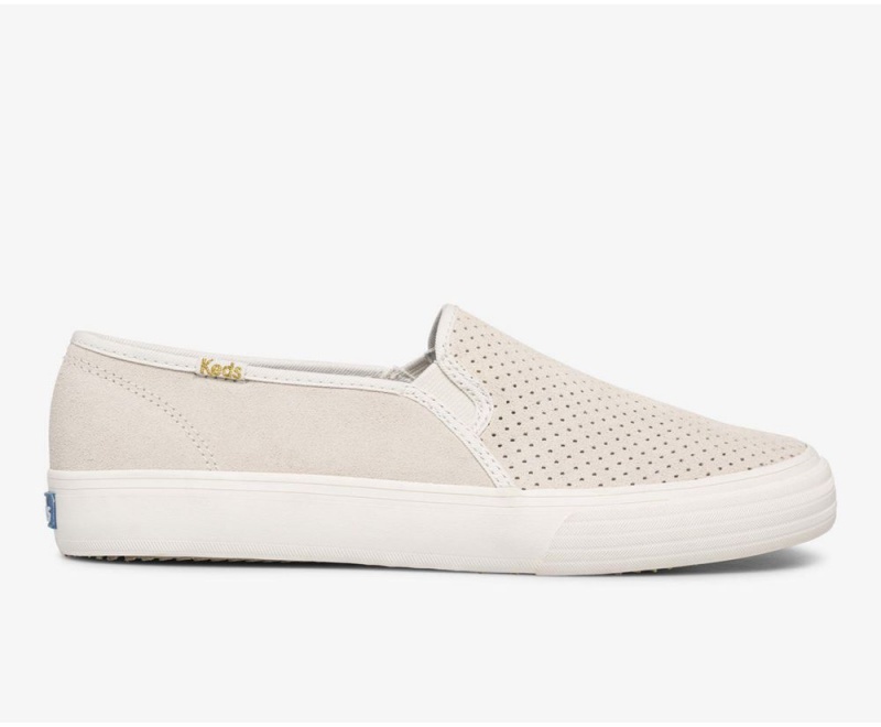 Keds Double Decker Perf σουετ Slip On γυναικεια Μπεζ | CNS184759