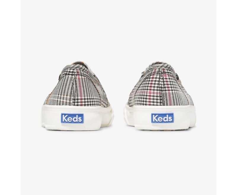 Keds Double Decker Plaid Slip On γυναικεια μαυρα Πολύχρωμο | UCO701684