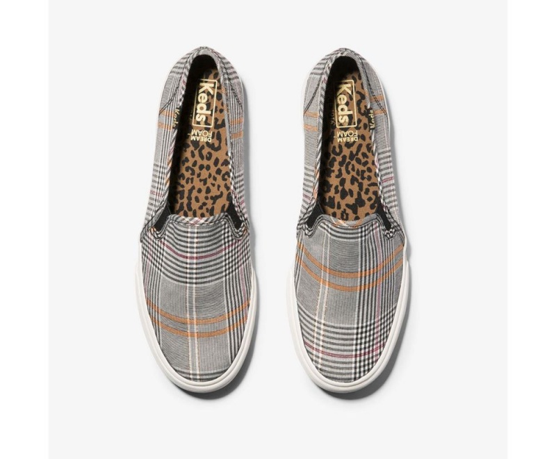 Keds Double Decker Plaid Slip On γυναικεια μαυρα Πολύχρωμο | UCO701684