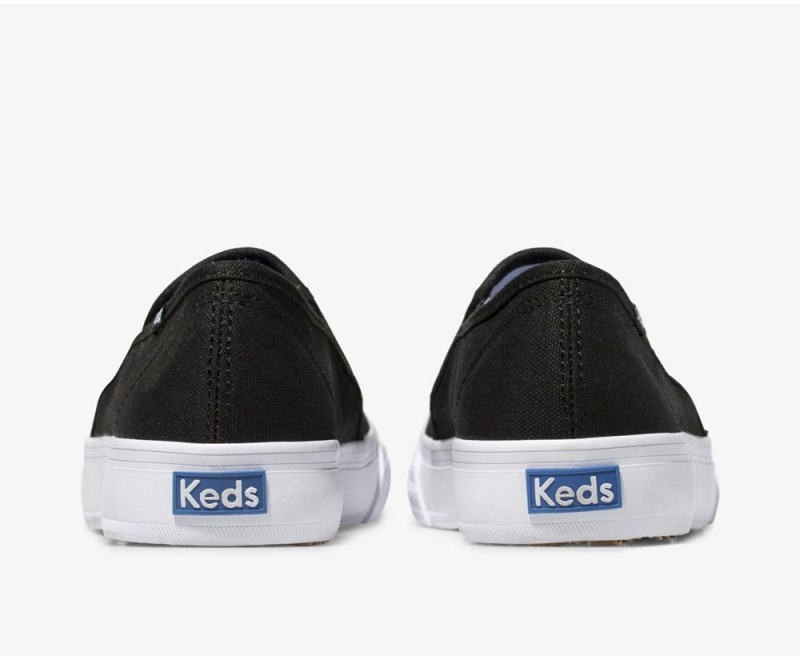 Keds Double Decker καμβα Slip On γυναικεια μαυρα | BIO576318