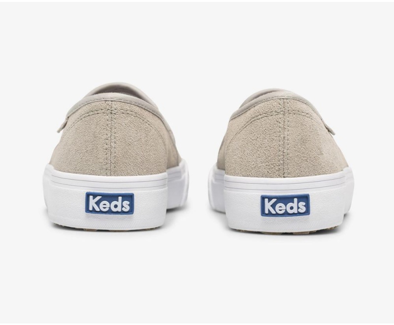 Keds Double Decker σουετ Slip On γυναικεια γκρι | DTS231745