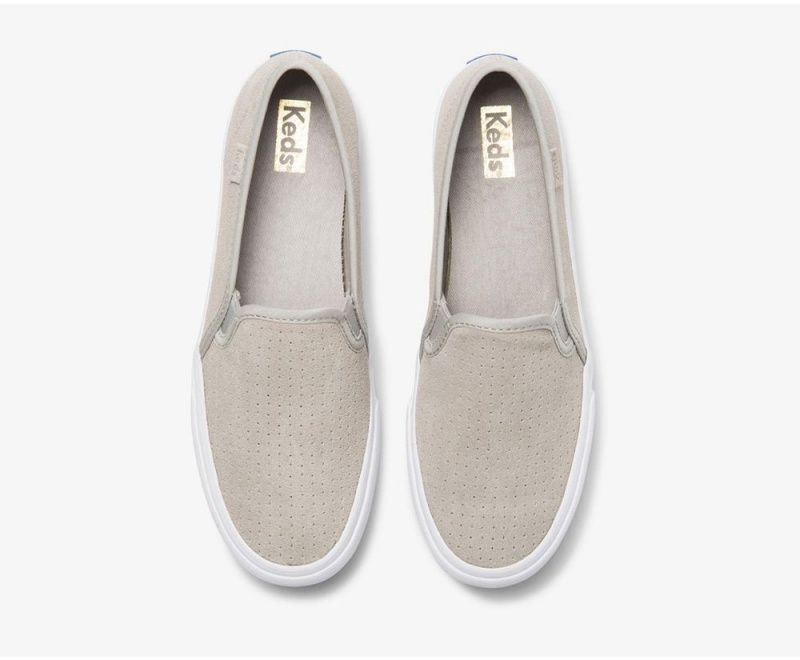 Keds Double Decker σουετ Slip On γυναικεια γκρι | DTS231745