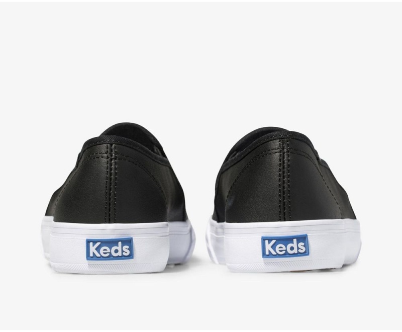 Keds Double Decker δερματινα Slip On γυναικεια μαυρα | LDE524103