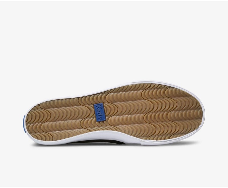 Keds Double Decker δερματινα Slip On γυναικεια μαυρα | LDE524103