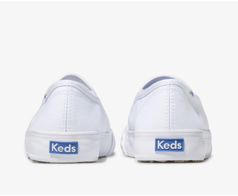 Keds Double Decker καμβα Slip On γυναικεια ασπρα | WIA091634