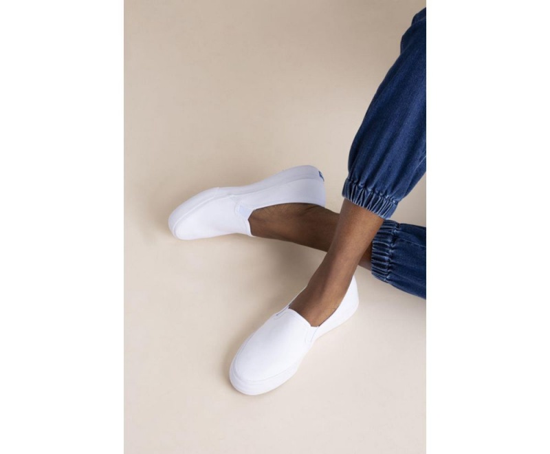 Keds Double Decker καμβα Slip On γυναικεια ασπρα | WIA091634