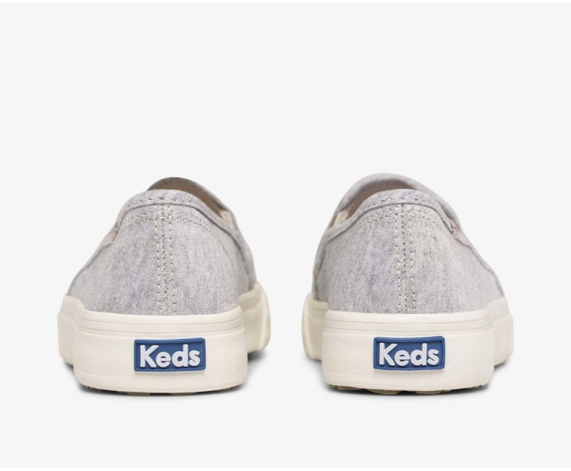 Keds Double Decker Πλευρωτός Wave Jersey Slip On γυναικεια γκρι | EWF861970