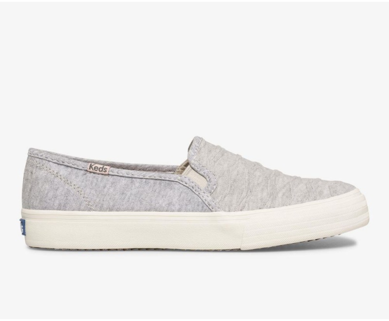 Keds Double Decker Πλευρωτός Wave Jersey Slip On γυναικεια γκρι | EWF861970