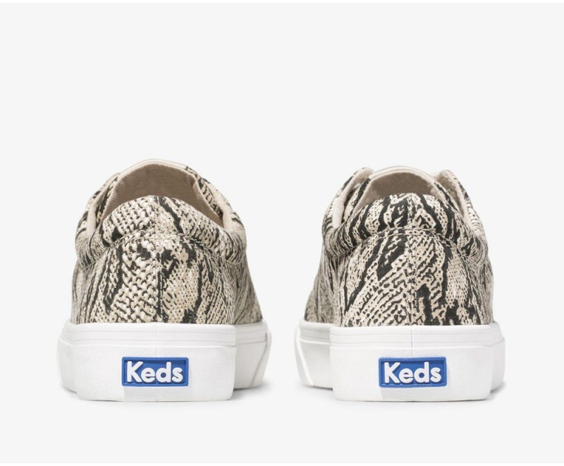 Keds Jump Kick Snake Αθλητικα Παπουτσια γυναικεια ασπρα μαυρα | IKQ436289