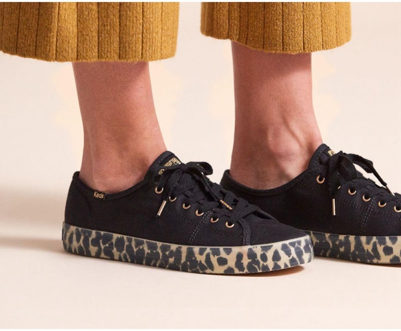 Keds Kickstart CanvasFoxing Αθλητικα Παπουτσια γυναικεια μαυρα | NPL749568