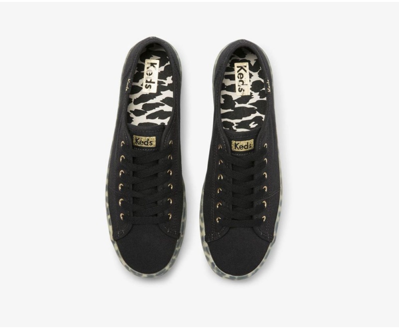 Keds Kickstart CanvasFoxing Αθλητικα Παπουτσια γυναικεια μαυρα | NPL749568