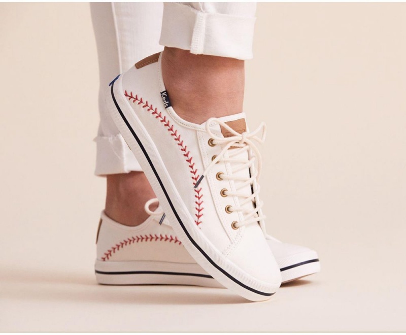 Keds Kickstart Pennant Αθλητικα Παπουτσια γυναικεια ασπρα | HCL230476