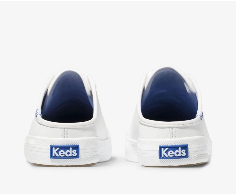 Keds Kickstart δερματινα Mules γυναικεια ασπρα | NIQ974038