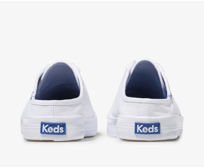 Keds Kickstart καμβα Mules γυναικεια ασπρα | ZEU269385