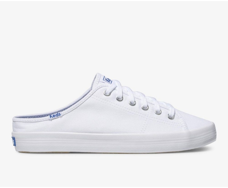 Keds Kickstart καμβα Mules γυναικεια ασπρα | ZEU269385